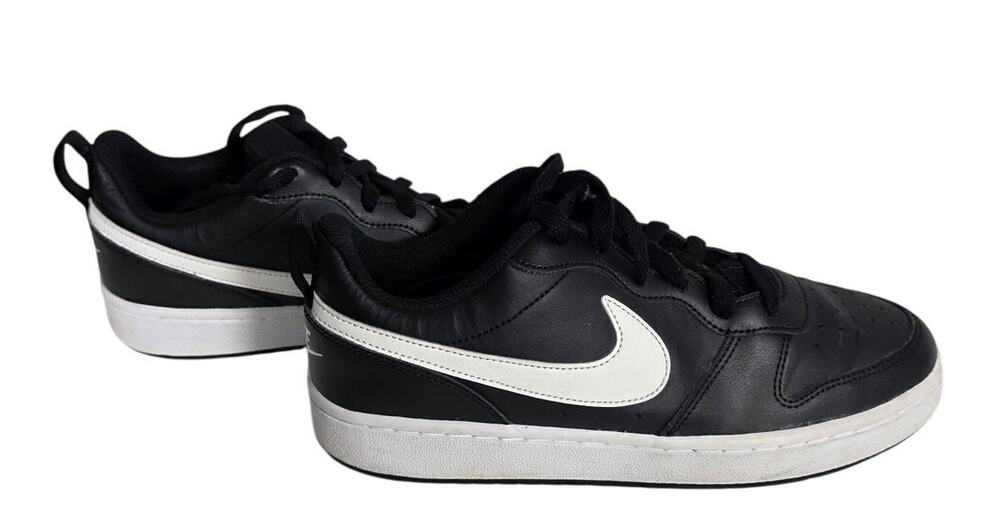 Nike Court Sneakers Womens 8 Black White Leather Casual Athletic Shoes Youth 6.5